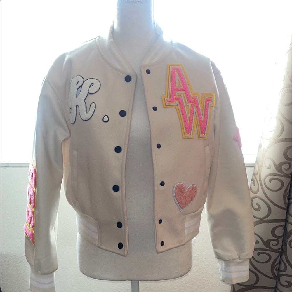 Azalea wang Women's Cream Varsity Jacket